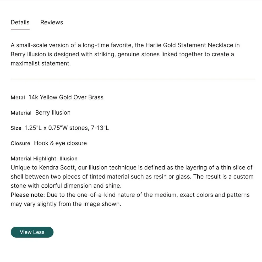 Kendra Scott Harlie Necklace Pink Berry Burgundy Illusion 14k Gold Plated NWT - Picture 13 of 16